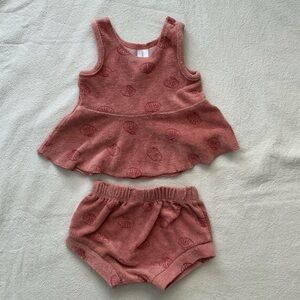 6-9m Shell pattern Smokey Pink Outfit Set